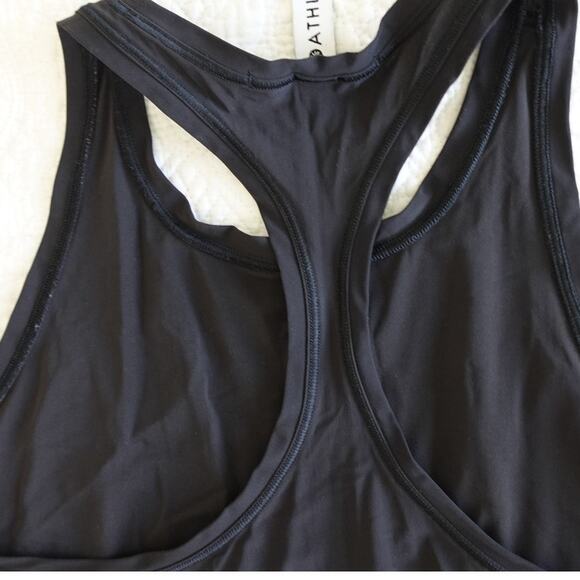 Athleta Black Racer Back Tank top and a Lululemon Gray/Brown Crop T shirt top - Picture 6 of 12
